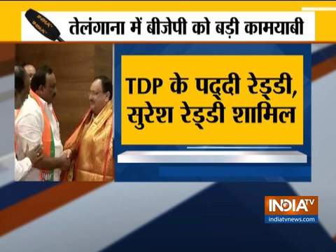 TDP's Peddi Reddy, Suresh Reddy & Congress leaders Shashidhar Reddy and Sheik Rahmatullah join BJP