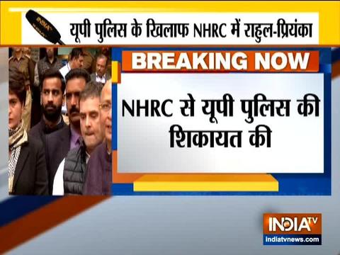 Priyanka Gandhi, Rahul Gandhi meet NHRC chief to file complaint against UP Police