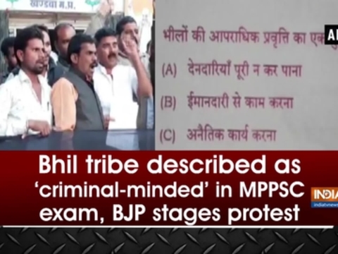 Bhil tribe described as 'criminal-minded' in MPPSC exam, BJP stages protest