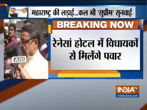 Sharad Pawar reaches Renaissance Hotel to meet party MLAs