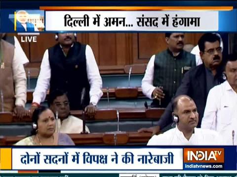 Opposition parties stage dharna in Parliament demanding Amit Shah's resignation