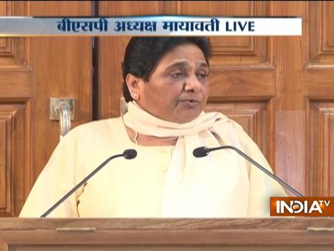 Watch: BSP Supremo Mayawati at a press conference over SP-BJP venture