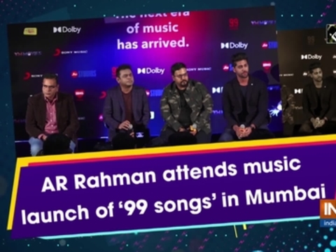 AR Rahman attends music launch of '99 songs' in Mumbai