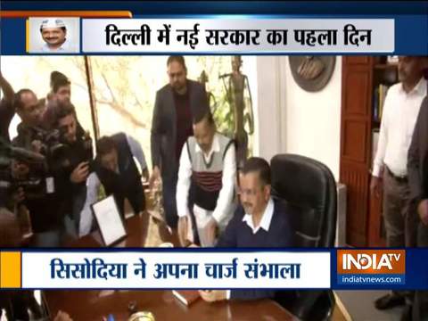 Arvind Kejriwal takes charge as the Chief Minister of Delhi