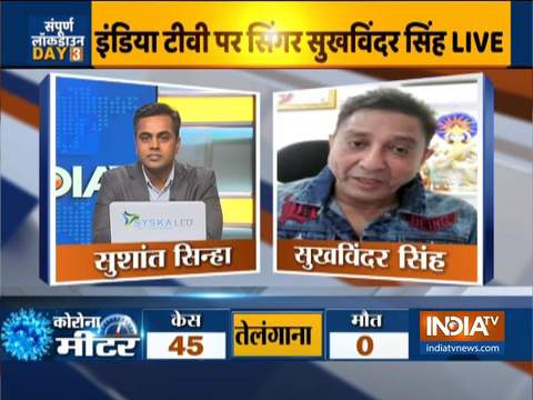 Singer Sukhwinder Singh on IndiaTV gives new twist to his song, sings 'Aaja Aaja Corona Nichode'