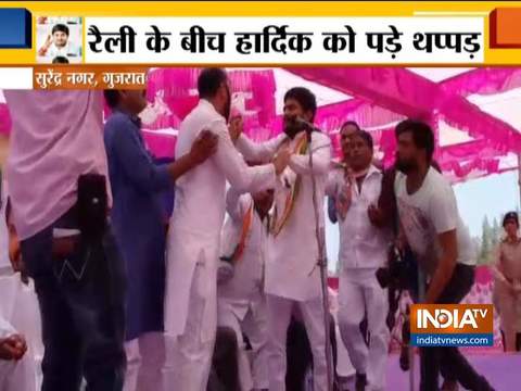 Man slaps Hardik Patel during rally in Gujarat' Surendranagar