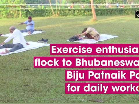 Exercise enthusiasts flock to Bhubaneswar's Biju Patnaik Park for daily workout