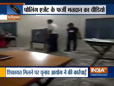 LS Polls 2019: Polling agent caught on camera 'influencing' voters in Faridabad