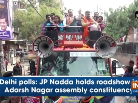 Delhi polls: JP Nadda holds roadshow in Adarsh Nagar assembly constituency