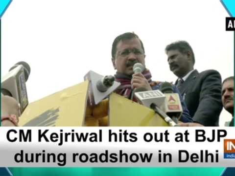 CM Kejriwal hits out at BJP during roadshow in Delhi