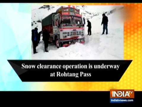 Snow clearance operation is underway at Rohtang Pass