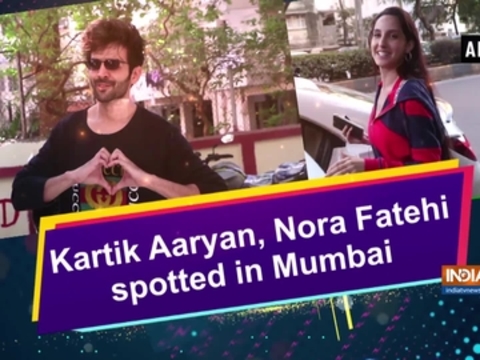 Kartik Aaryan, Nora Fatehi spotted in Mumbai