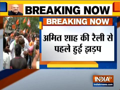 Clash break out during Amit Shah's visit in Kolkata