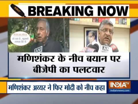 Neech row: Ravi Shankar Prasad slams Congress on Mani Shankar Aiyar's remarks