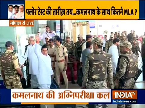 MP Congress MLAs who were lodged in a resort in Jaipur, arrive in Bhopal