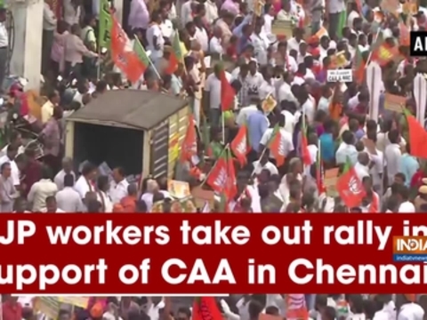 BJP workers take out rally in support of CAA in Chennai