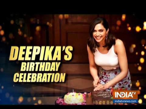 Deepika Padukone cuts birthday cake at Chhapaak promotions