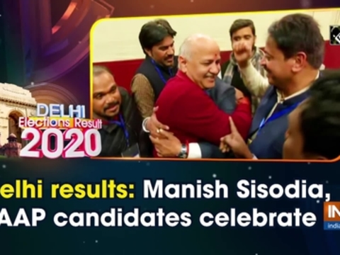 Delhi results: Manish Sisodia, AAP candidates celebrate