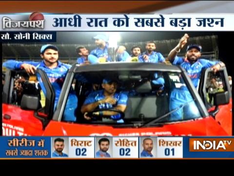 Dhoni takes Kohli and Co for a ride in pick-up truck after India sweep Lanka