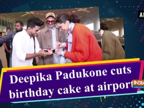 Deepika Padukone cuts birthday cake on airport