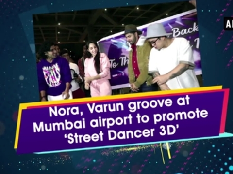 Nora, Varun groove at Mumbai airport to promote 'Street Dancer 3D