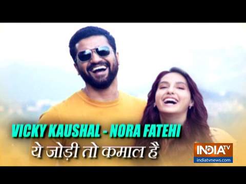 Vicky Kaushal, Nora Fatehi celebrate Pachtaoge success