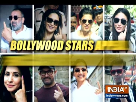 Bollywood celebrities step out to cast their vote during Maharashtra assembly polls