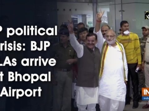 MP political crisis: BJP MLAs arrive at Bhopal Airport