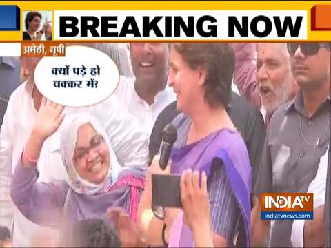 Priyanka Gandhi adresses rally in Amethi