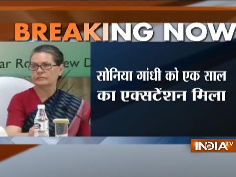 Sonia Gandhi given year's extension as Congress President