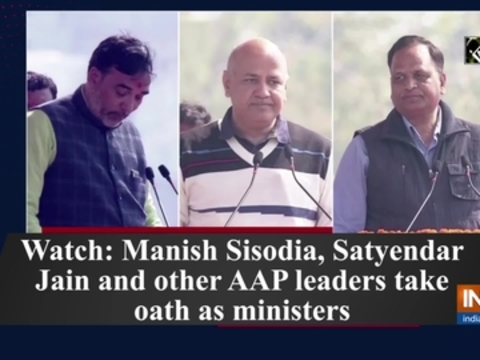 Watch: Manish Sisodia, Satyendar Jain and other AAP leaders take oath as ministers