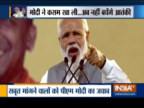 PM Modi slams opposition for demanding proof of air strike, says 130 crore indians are my proof