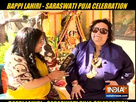 Bappi Lahiri celebrates Saraswati Puja on Basant Panchami