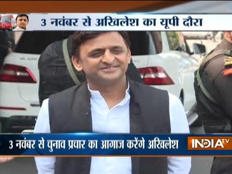 Akhilesh Yadav unveils 'Samajwadi Vikas Rath' before Yatra on Nov 3