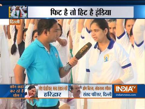 Delhi: Brahma Kumaris perform Yoga at Red Fort on International Day of Yoga