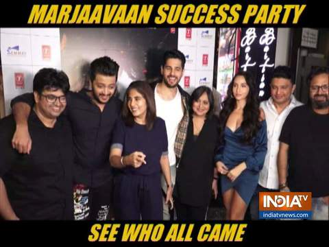 Sidharth Malhotra, Riteish Deshmukh and other Bollywood stars attend Marjaavaan's success party