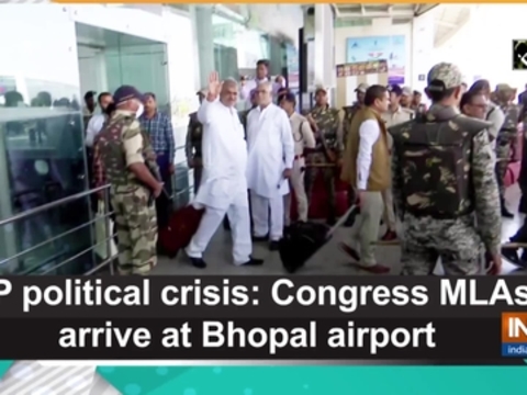 MP political crisis: Congress MLAs arrives at Bhopal Airport