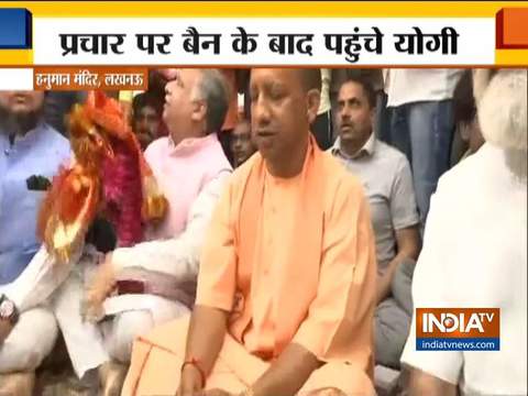 Chief Minister Yogi Adityanath offers prayers at Hanuman Setu temple in Lucknow