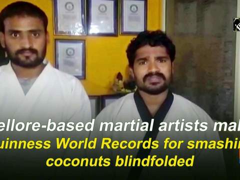 Nellore-based martial artists make Guinness World Records for smashing coconuts blindfolded