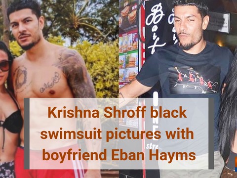 Krishna Shroff black swimsuit pictures with boyfriend Eban Hayms