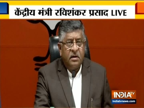 Pulwama attack | Congress has shown true face today, says  Union minister Ravi Shankar Prasad