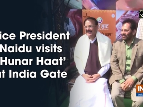 Vice President Naidu visits 'Hunar Haat' at India Gate