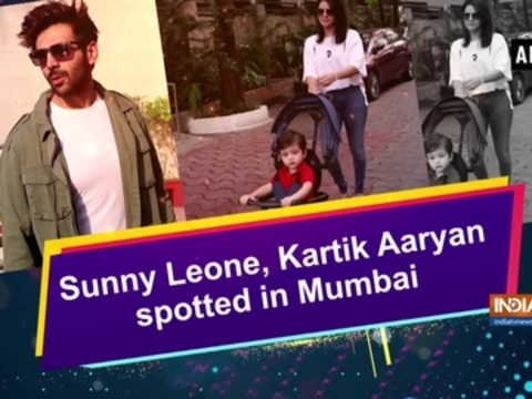 Sunny Leone, Kartik Aaryan spotted in Mumbai