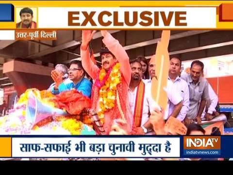 BJP's North East Delhi candidate Manoj Tiwari holds roadshow