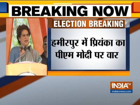 Water from tankers used to clean roads to welcome PM: Priyanka Gandhi in Hamirpur, Bundelkhand