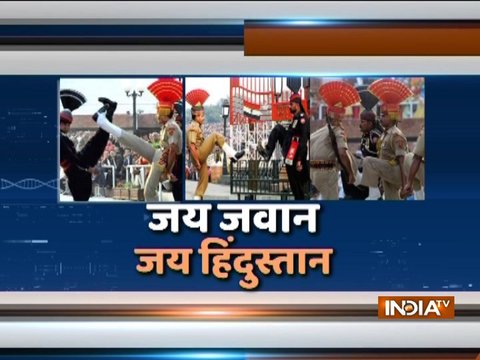 Beating Retreat ceremony at Wagah border (Part 1)