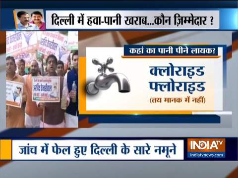 BJP stages protest against Delhi government over water crisis