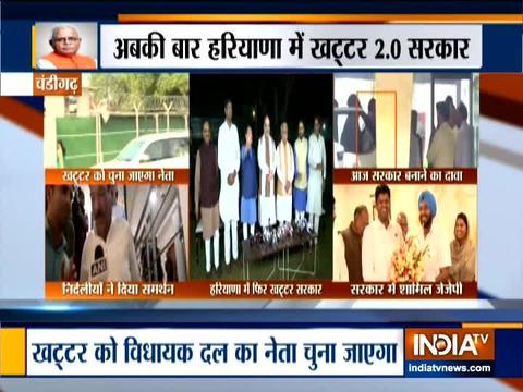 Haryana CM Manohar Lal Khattar reaches Chandigarh for legislative party meeting