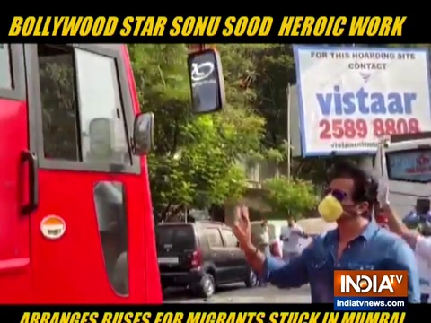 Sonu Sood arranges bus transport for migrant workers amid Covid-19 pandemic