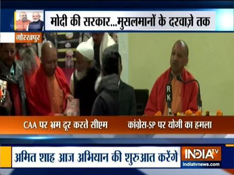 CM Yogi Adityanath slams Congress over CAA in Gorakhpur